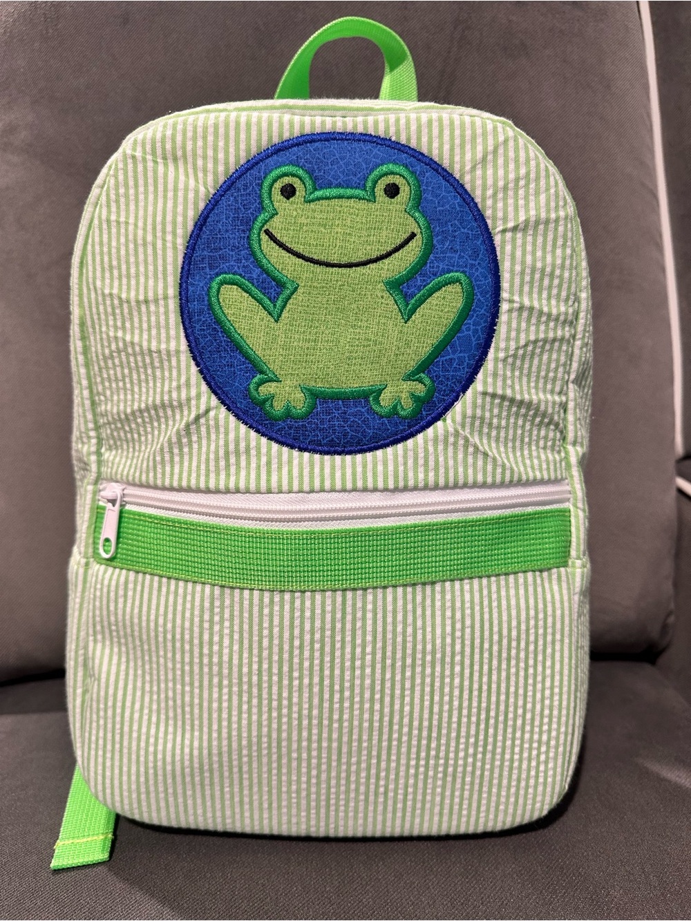 Toddler Backpack with Frog Patch Embroidered